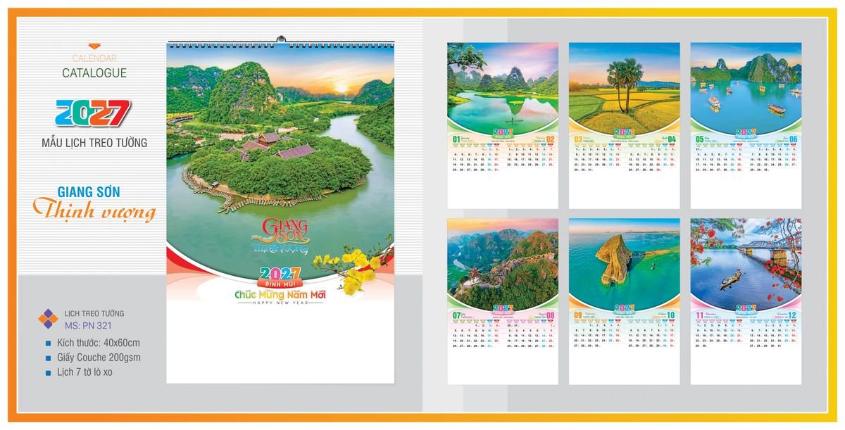 Lịch 7 Tờ Lò Xo TPNLX11 Quà Tết Doanh Nghiệp Công Nghệ Hiện Đại