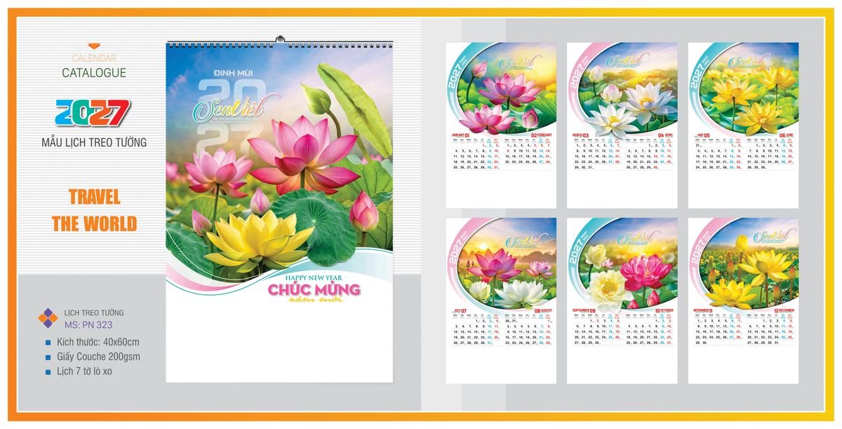 Lịch 7 Tờ Lò Xo TPNLX14 Quà Tết Doanh Nghiệp Công Nghệ Hiện Đại