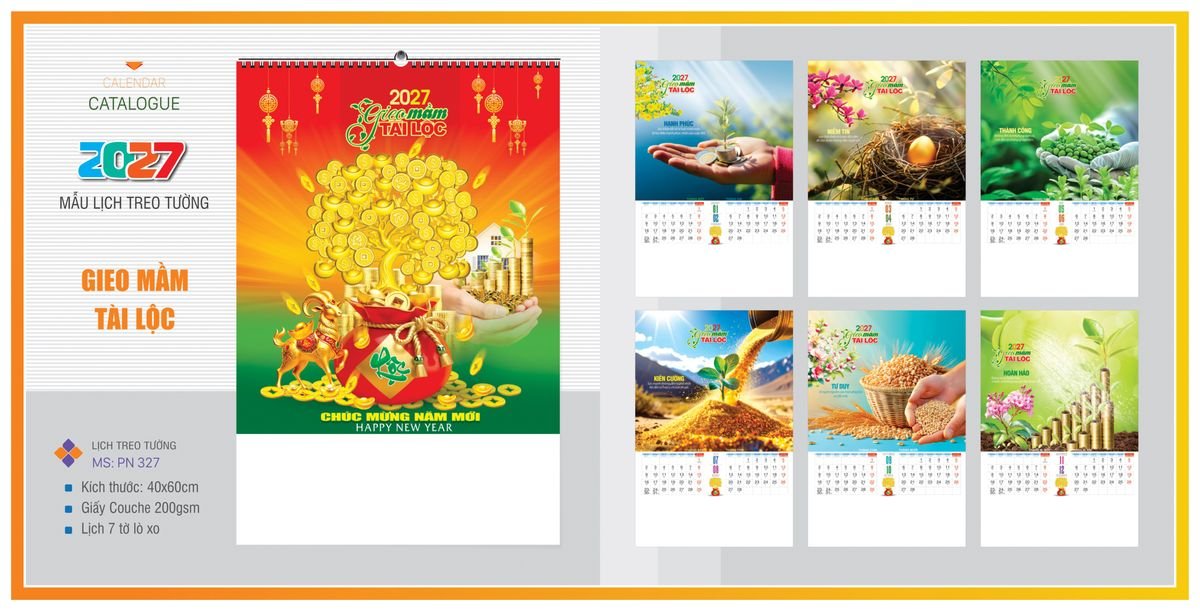 Lịch 7 Tờ Lò Xo TPNLX17 Quà Tết Doanh Nghiệp Công Nghệ Hiện Đại
