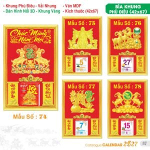 Lịch Bìa Treo 2027 TS Mẫu TS-38 (42 x 67 cm) Quà Tết Doanh Nghiệp Công Nghệ Hiện Đại