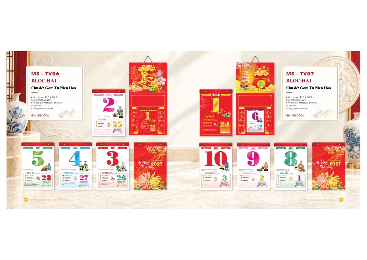 Lịch Bloc Cực Đại 2027 Tuấn Việt TV06 Quà Tết Doanh Nghiệp Công Nghệ Hiện Đại