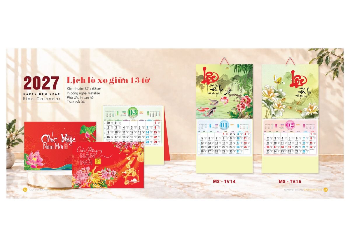 Lịch Bloc Cực Đại 2027 Tuấn Việt TV10 Quà Tết Doanh Nghiệp Công Nghệ Hiện Đại