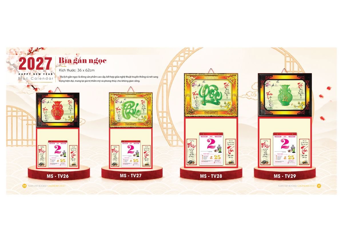 Lịch Bìa Treo Gắn Bloc 2027 Tuấn Việt TV18 Quà Tết Doanh Nghiệp Công Nghệ Hiện Đại