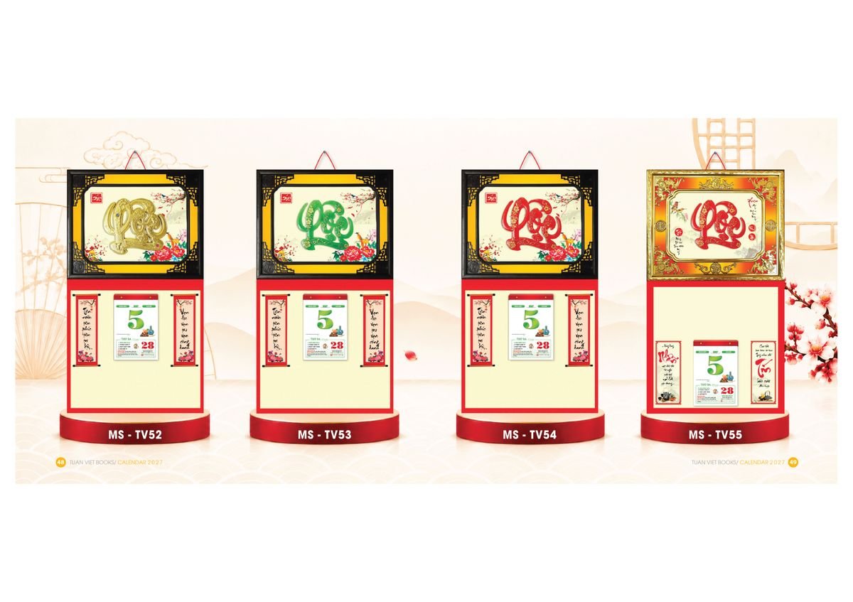 Lịch Bìa Treo Gắn Bloc 2027 Tuấn Việt TV25 Quà Tết Doanh Nghiệp Công Nghệ Hiện Đại